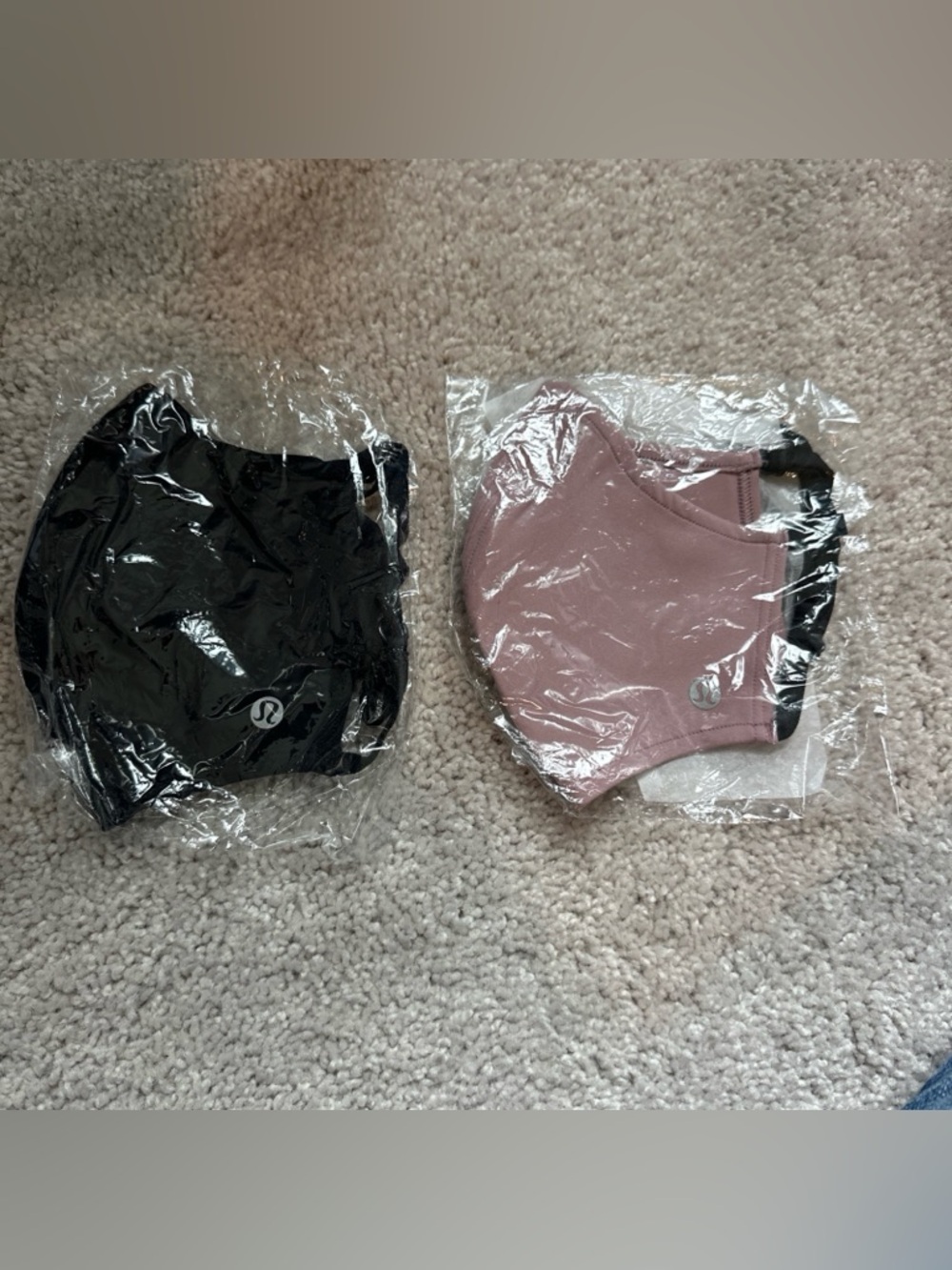 Lululemon Face Mask 2 Pack Black and Mauve